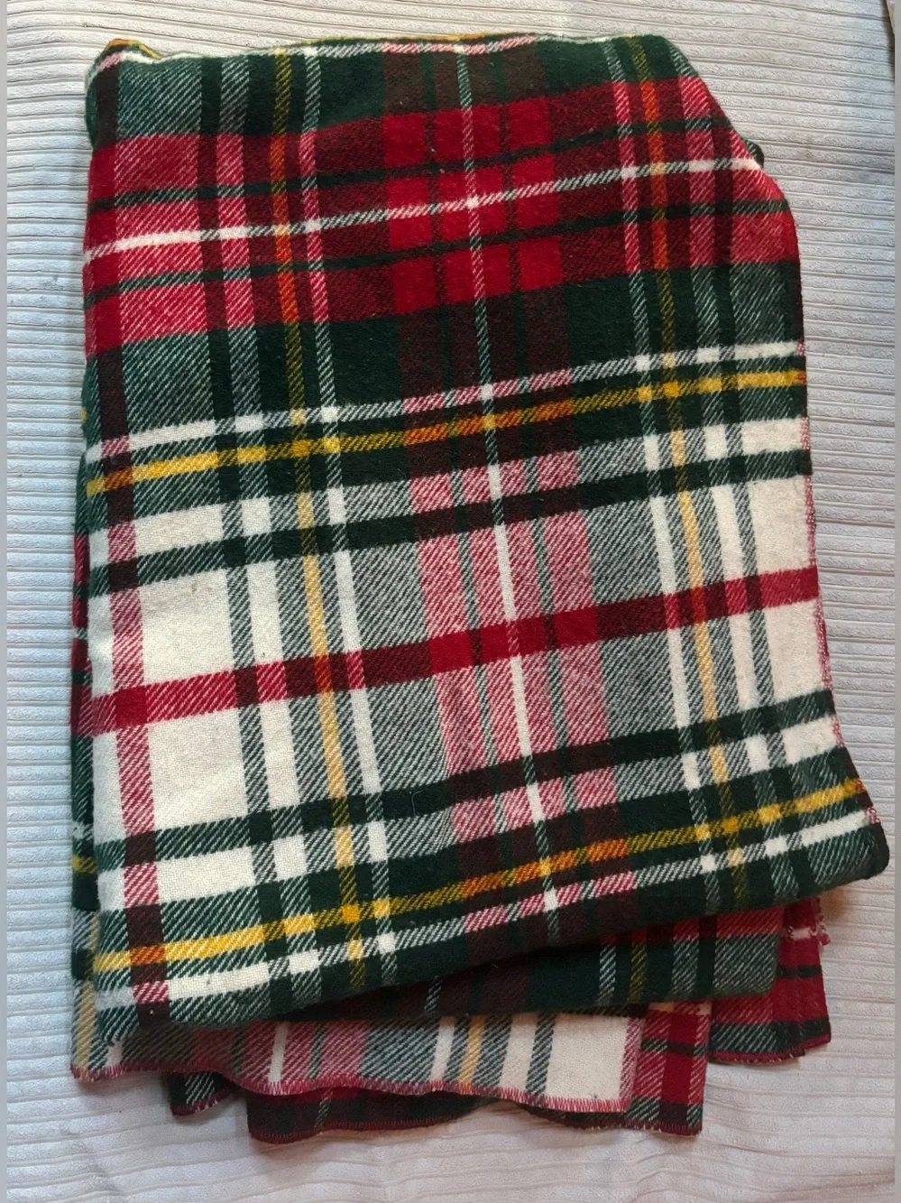 Vintage LL Bean Tartan Plaid Wool Blanket
